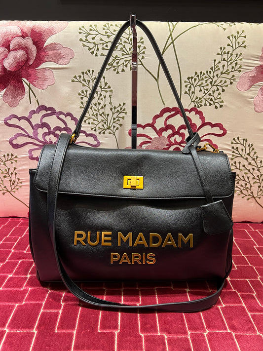 Rue Madam Paris borsa ecopelle nera con tracolla “ Les jour xl “
