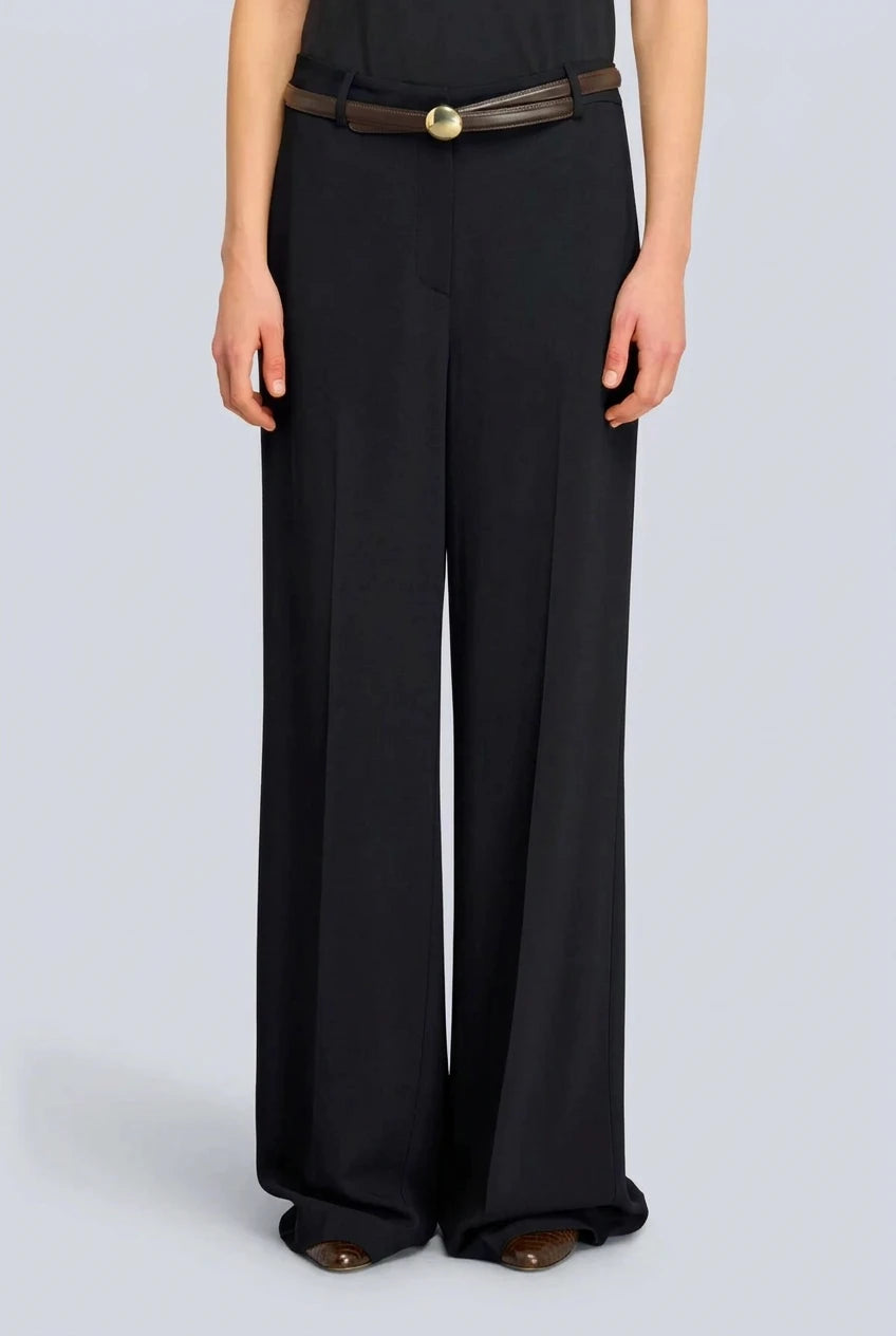 Semicouture pantalone in cadi a gamba dritta nero