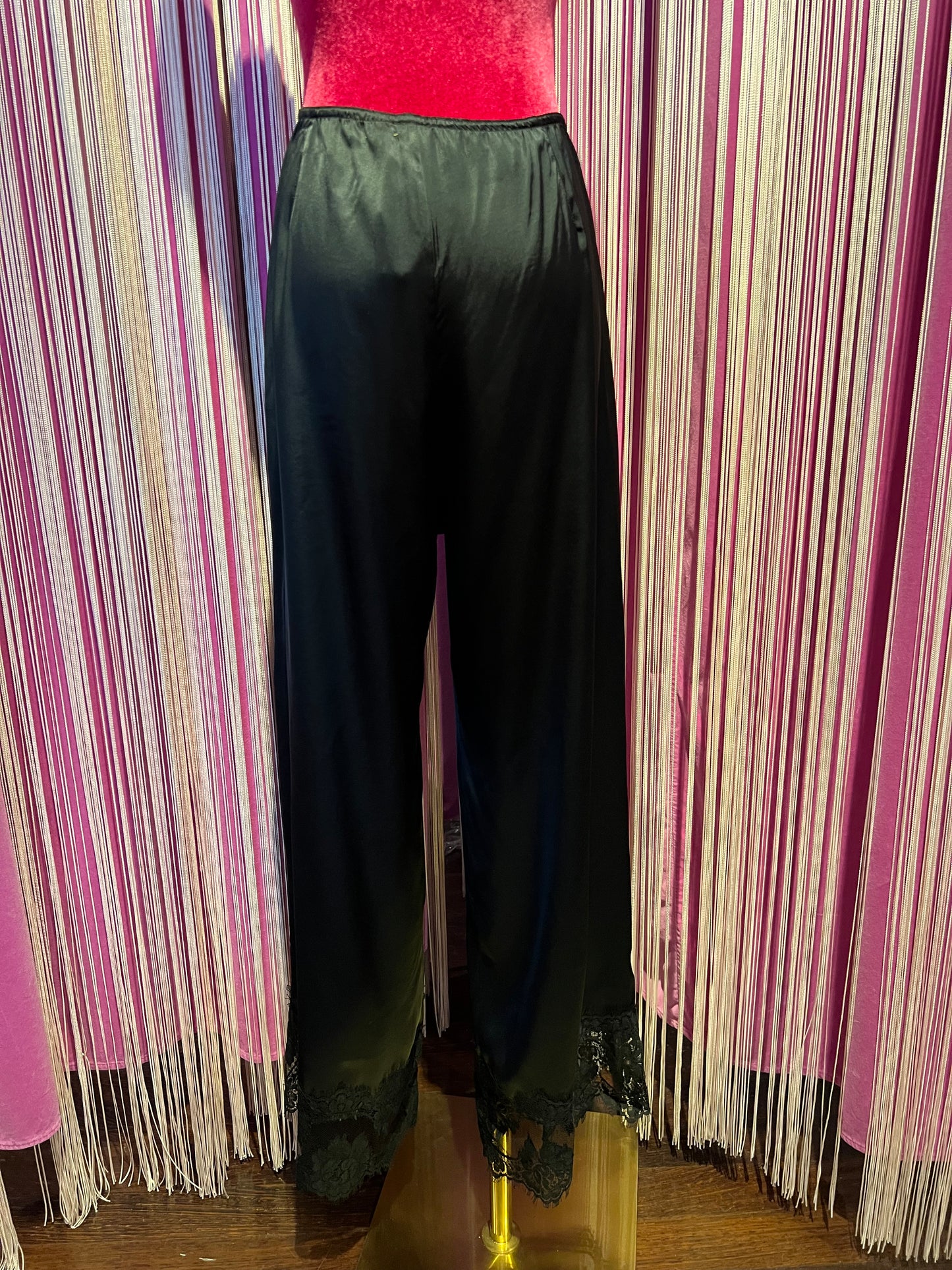 Pink memories pantalone con pizzo nero