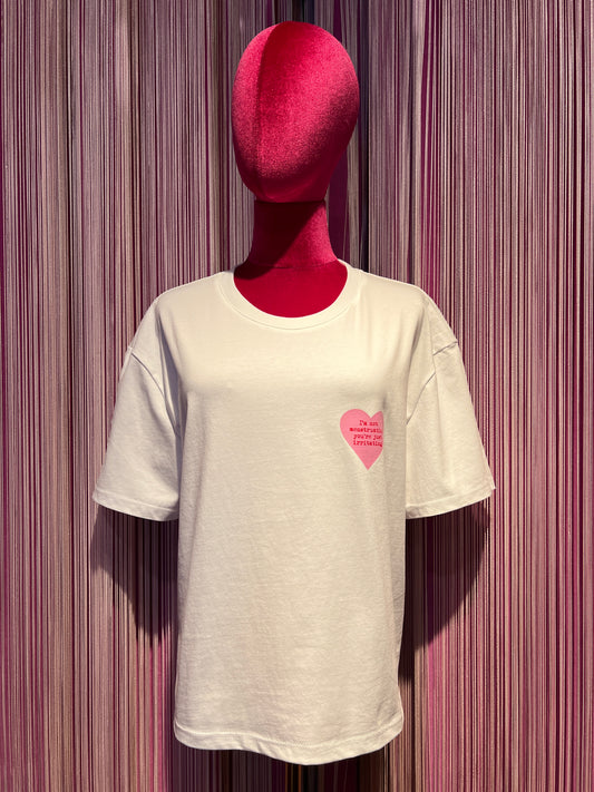 Mon amour Paris t shirt cotone con cuore rosa