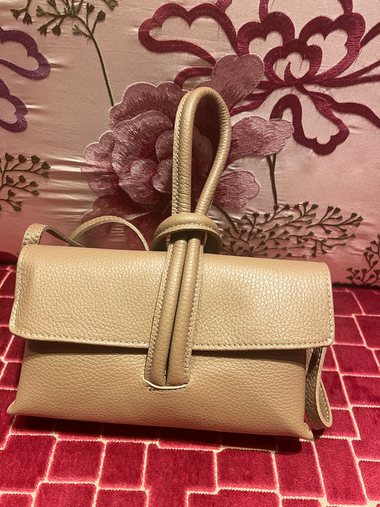 Borsa tracollina pelle beige