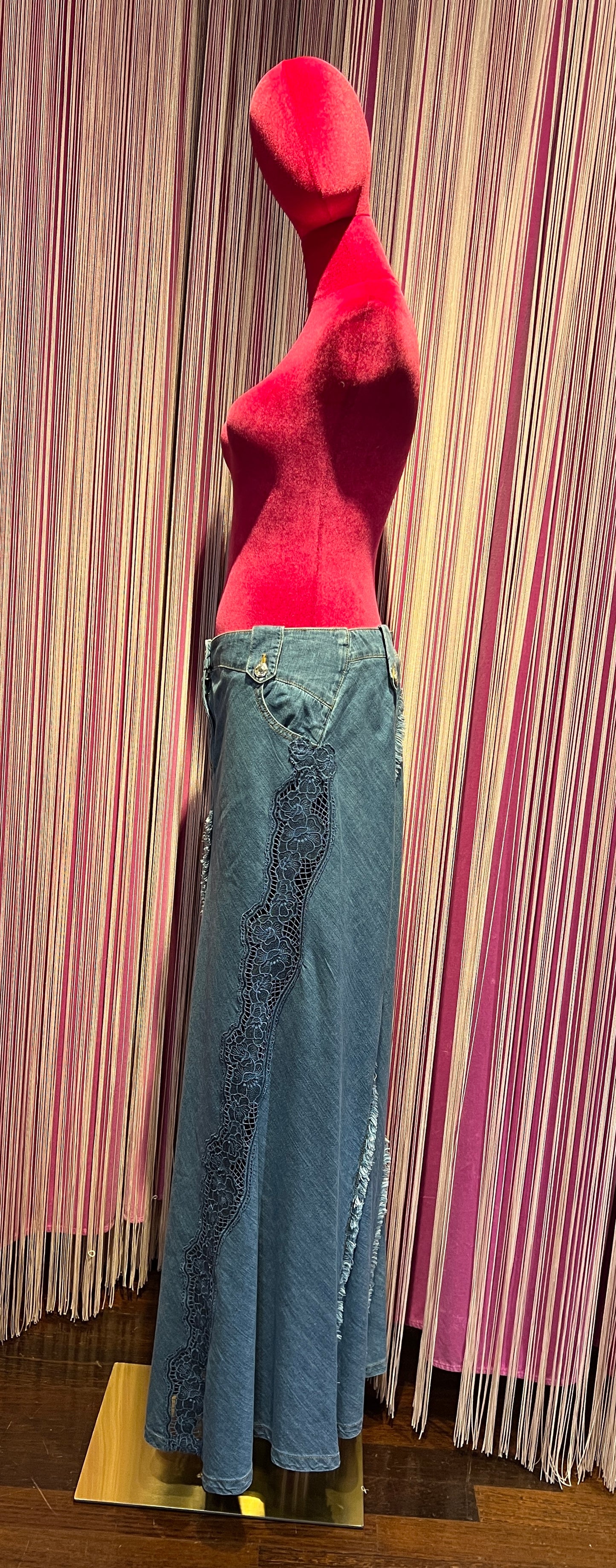 Ermanno Scervino gonna jeans lunga con pizzo laterale