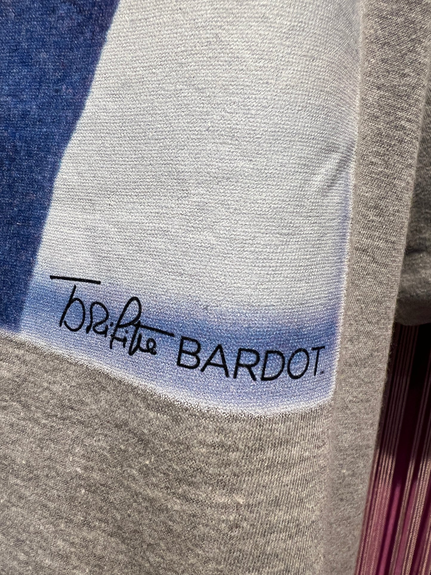 Brigitte Bardot t shirt grigio mélange con stampa foto B. B. Egerie