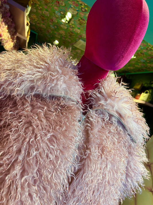 Snow-up Milano gilet ecopelliccia di Mongolia color rosa