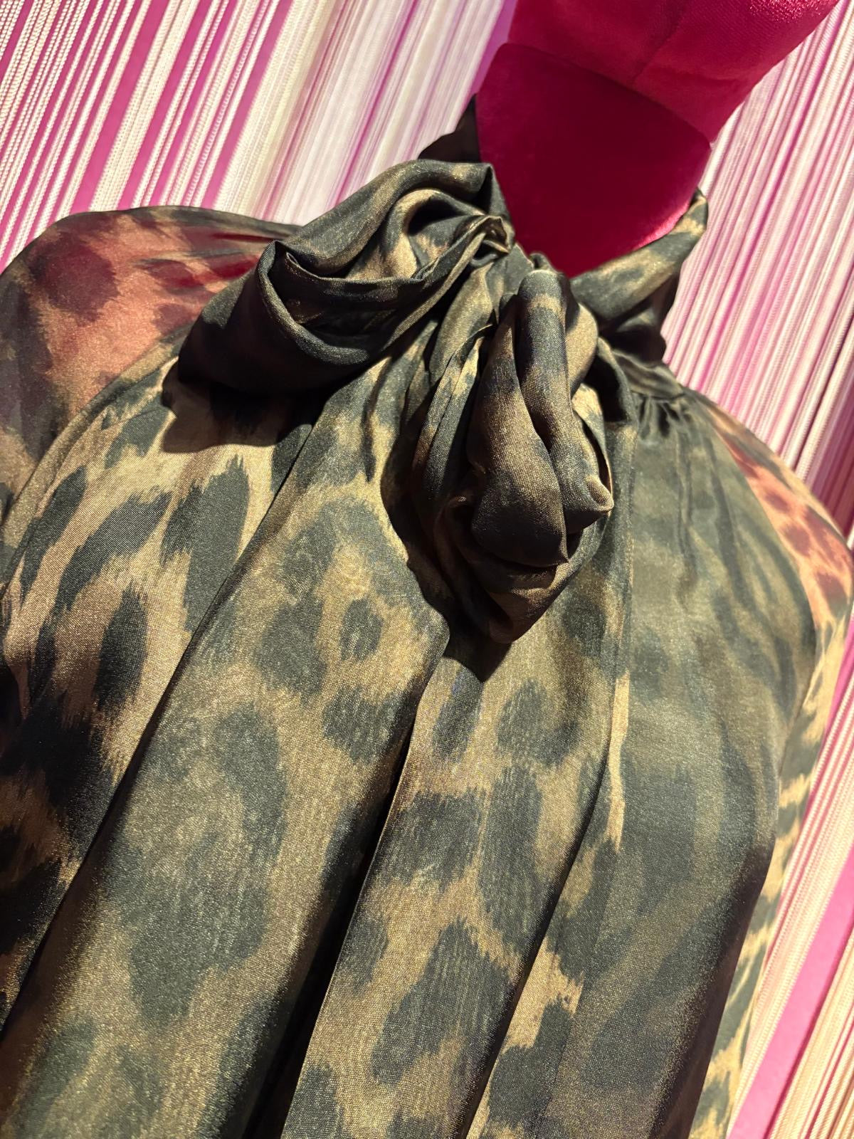 Pink memories camicia stampa maculata con pizzo