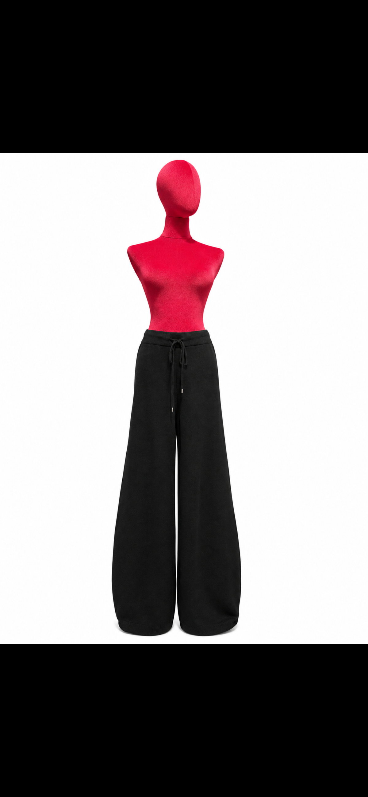 The room completo tre pezzi nero gilet simil pelliccia maglia e pantalone in maglia