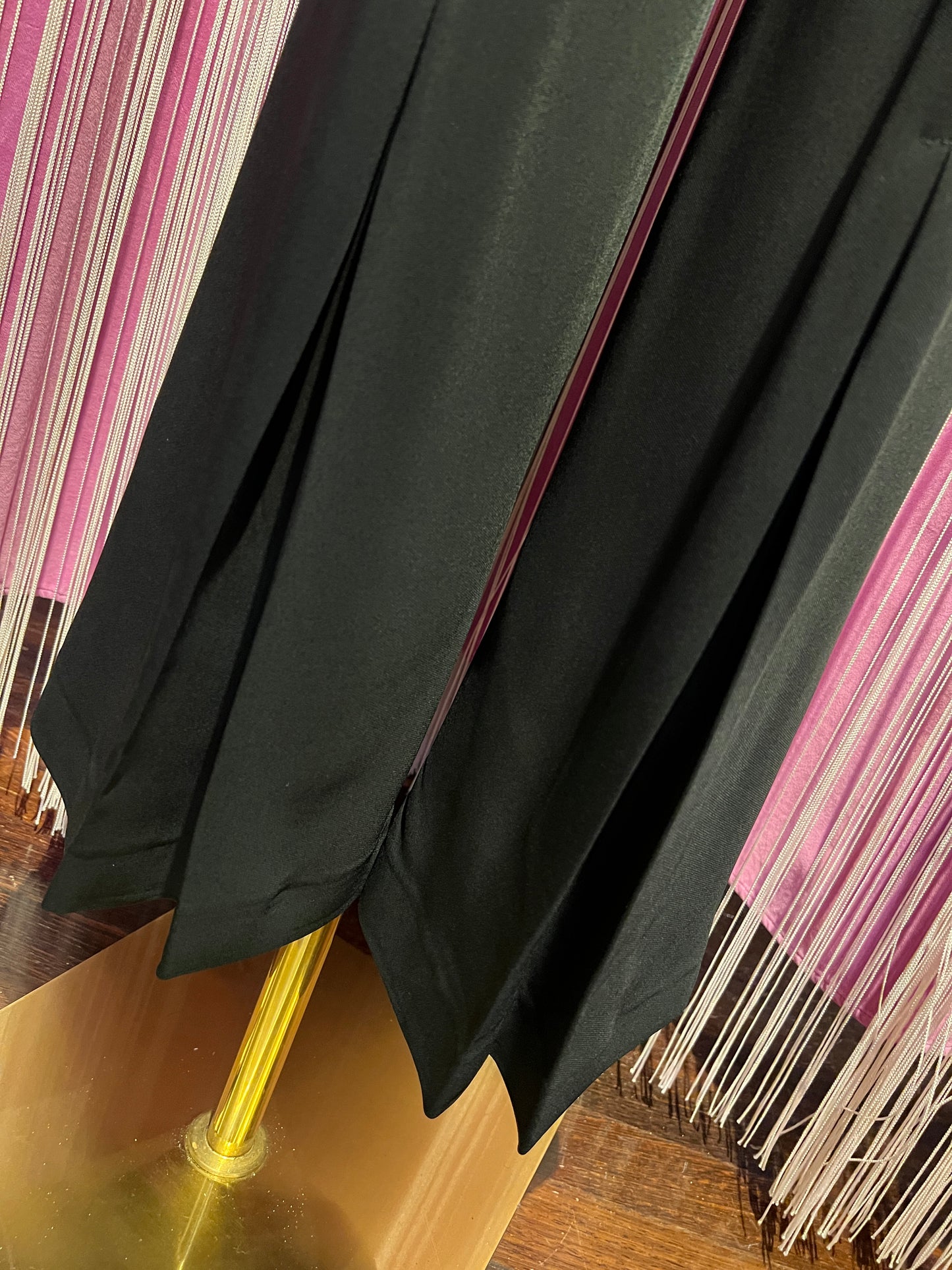 Semicouture pantalone nero in cadi’ a gamba larga