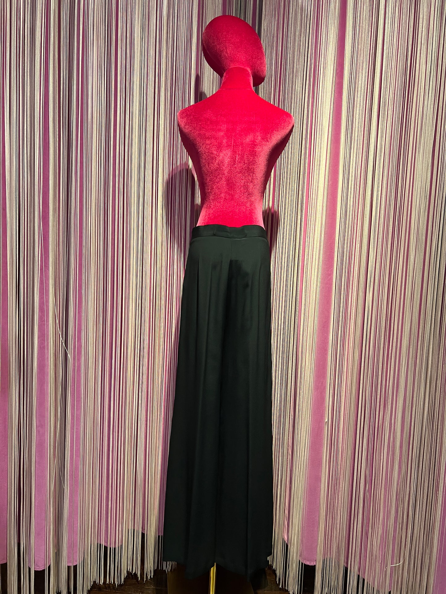 Semicouture pantalone a gamba ampia in crepe de chine nero
