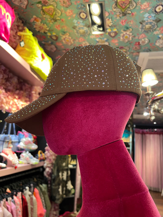Love & roses cappello con visiera con cristalli misura regolabile