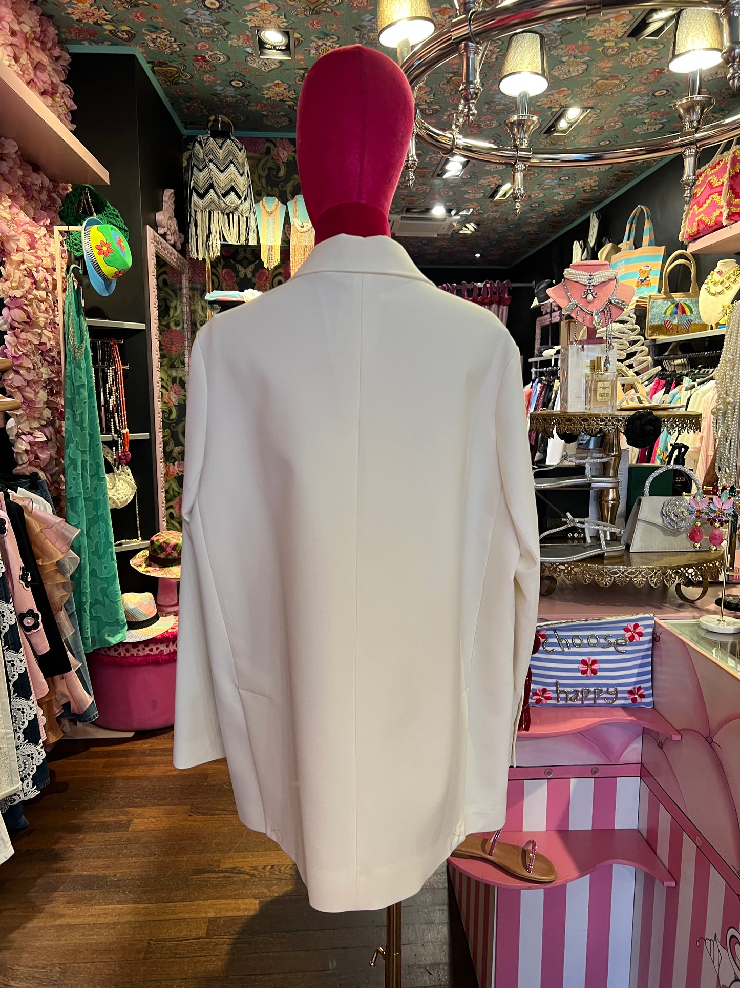 Semicouture giacca panna con cinta Christiana