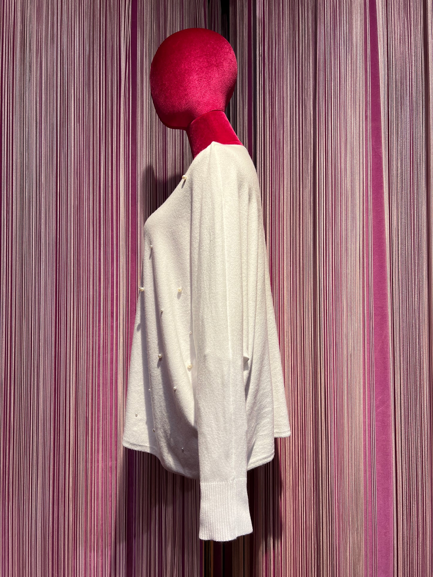 The room maglia bianca con perle