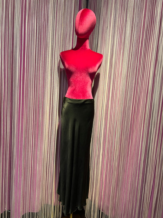 Love & roses gonna a sirena testa di moro in satin elastico in vita