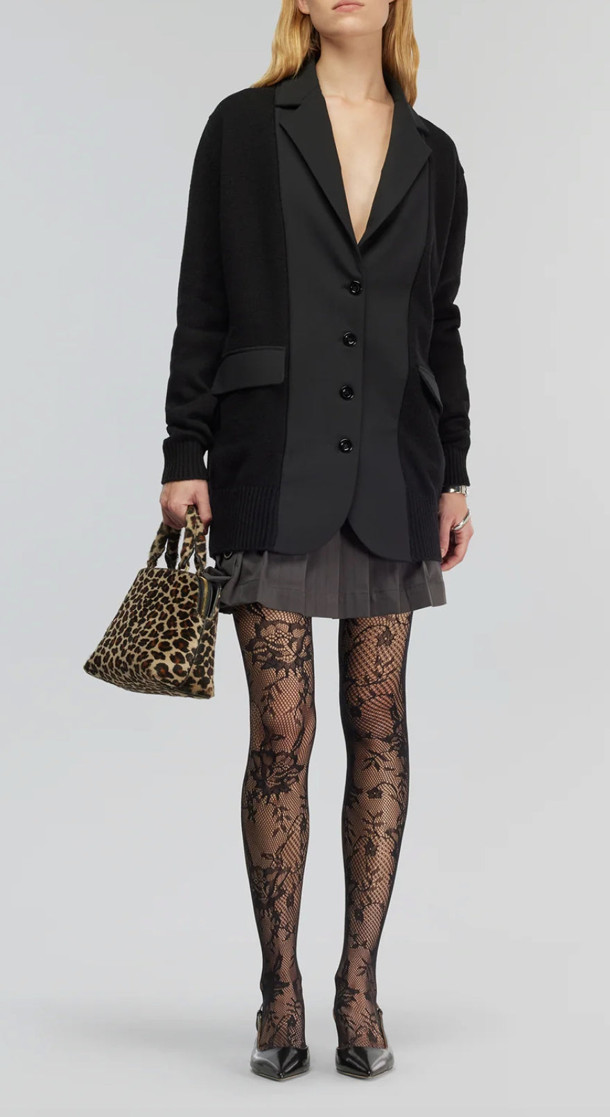 Semicouture giacca in misto lana , modello con rever