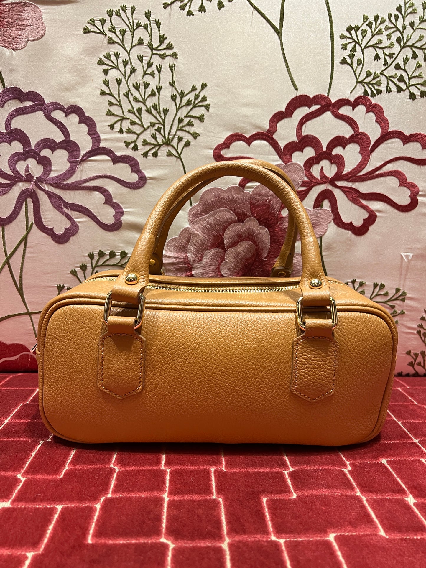 Borsa pelle cuoio due manici con tracollina