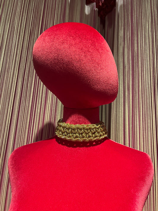 Choker motivo intrecciato dorato