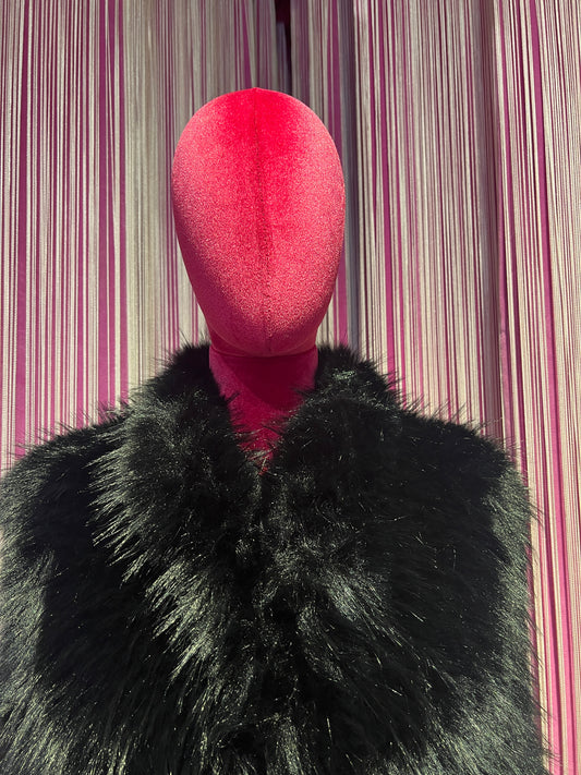 The room gilet ecopelliccia nera