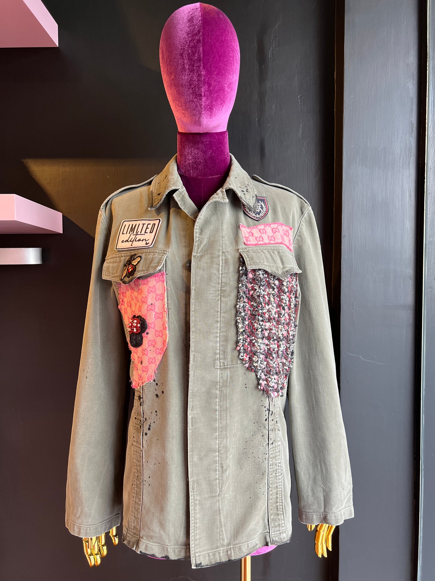 ABpink 🩷 giacca GG  patch tessuto boucle’ topolino vestibilita ‘ 40/44