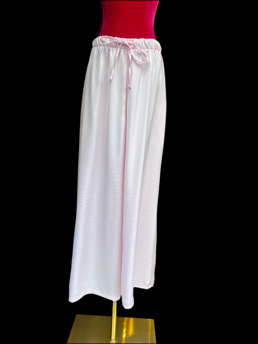 The room pantalone a palazzo rosa con elastico e laccetto