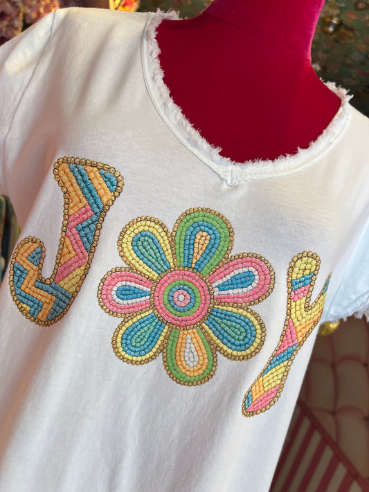 Mon amour Paris -20% di sconto t shirt bianca scritta joy multicolor
