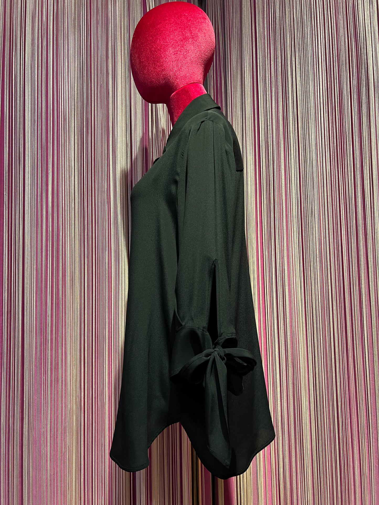 Semicouture camicia in georgette maniche 3/4 con fiocco