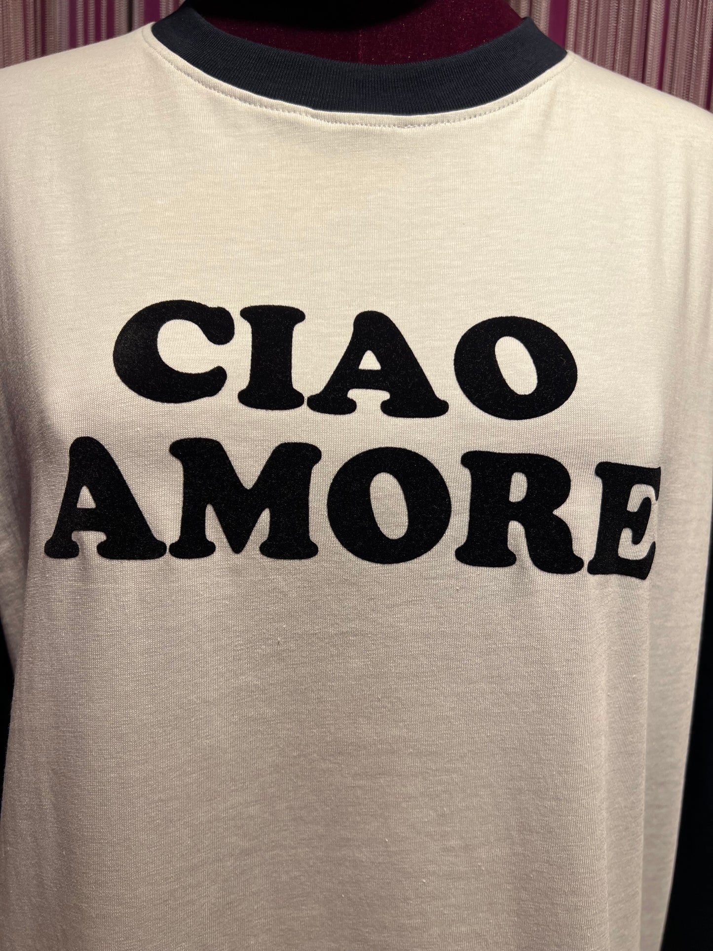 Giada Benincasa t-shirt over manica lunga bianco e blu ciao amore