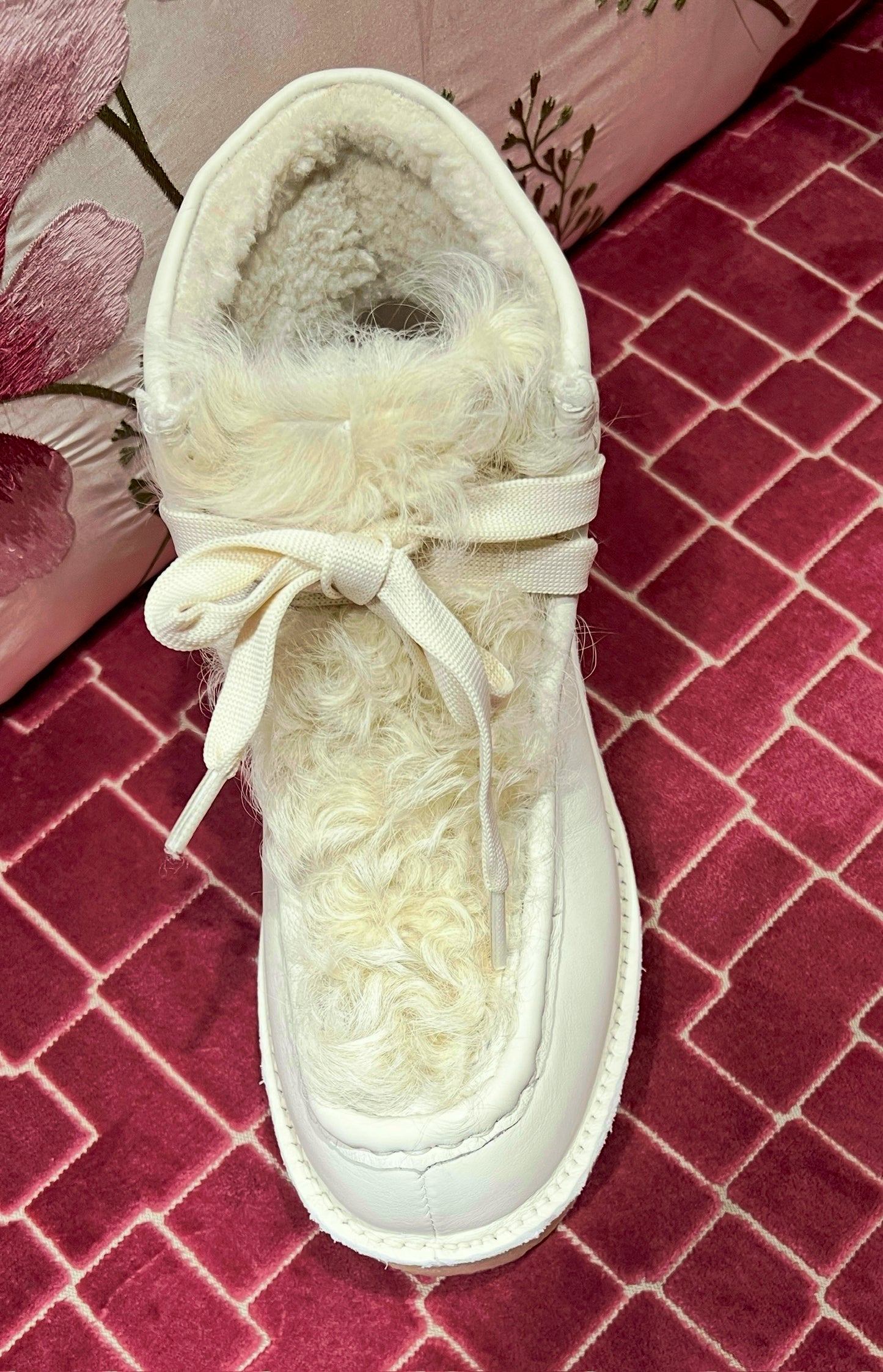 Nan-ku moon boot bianco con ecopelliccia