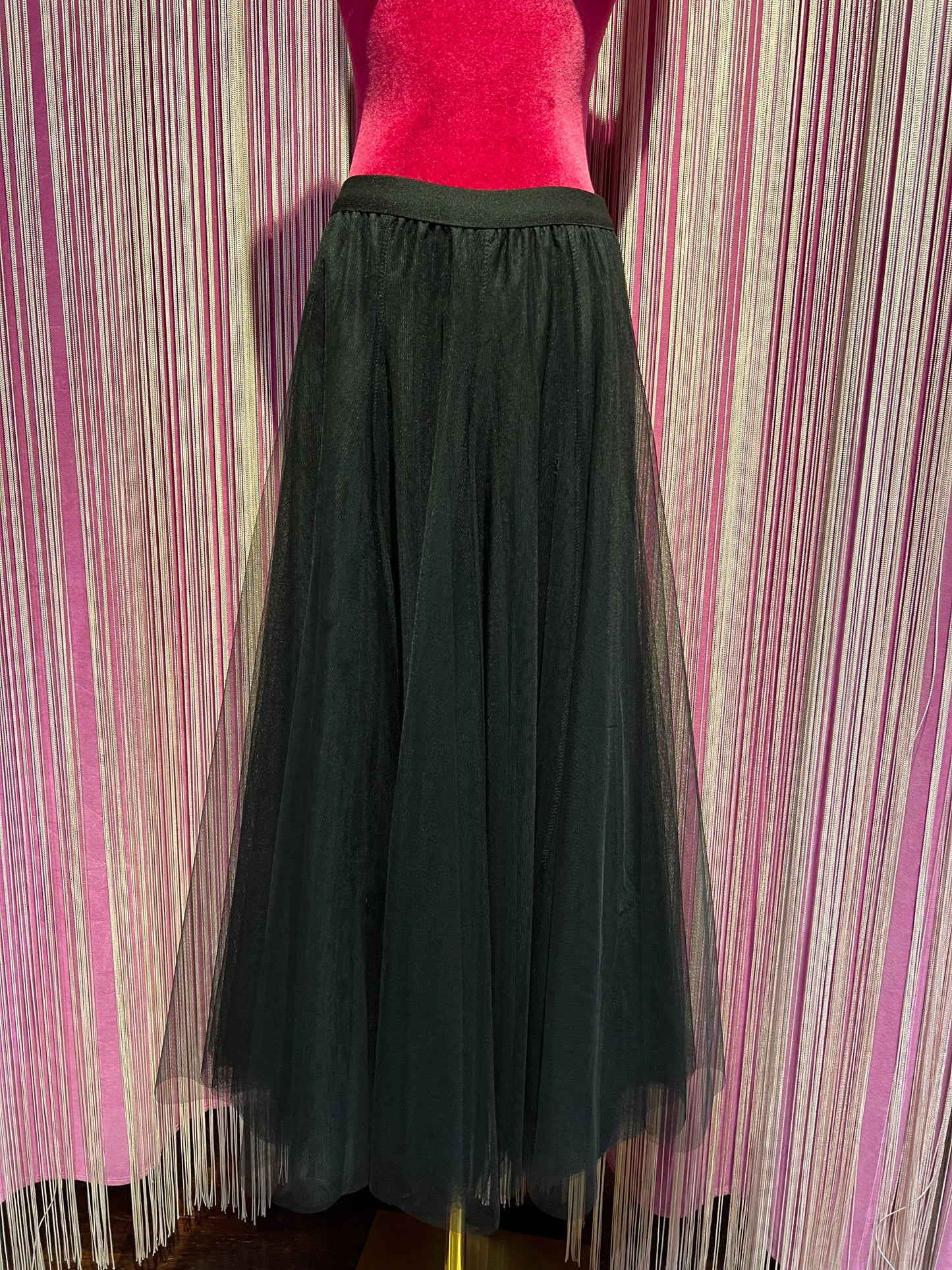 The room completo gonna tulle e maglia con zirconi nera