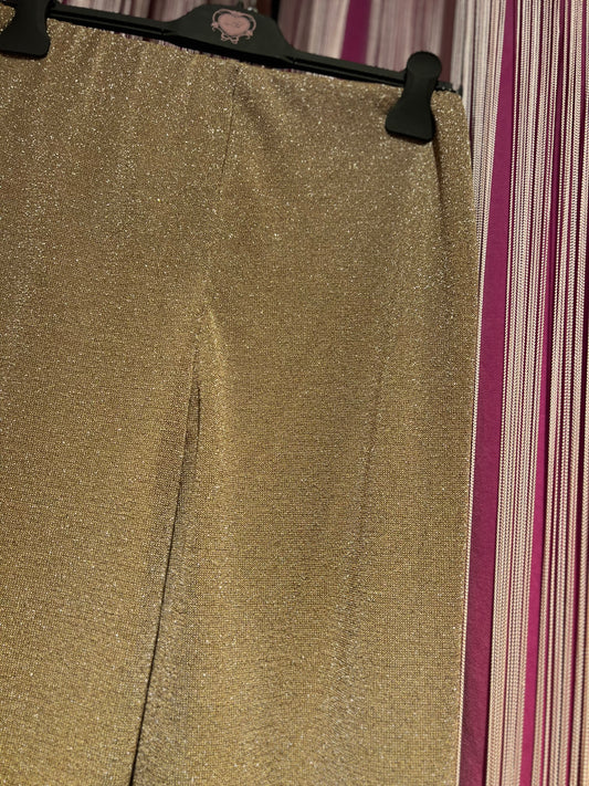 Erendira pantalone in maglia lurex oro