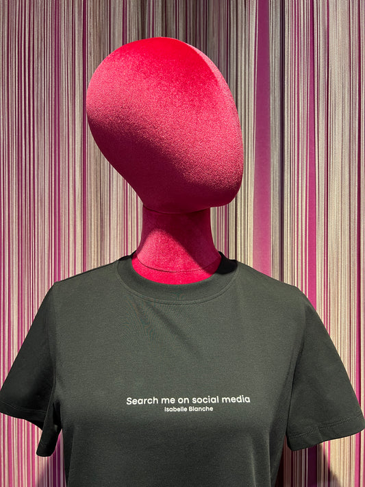 Isabelle Blanche Paris -50% di sconto t shirt cotone con stampa davanti “Search me on social media”