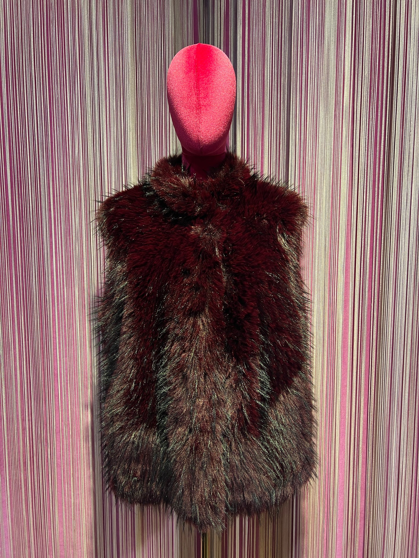 The room gilet ecopelliccia burgundi