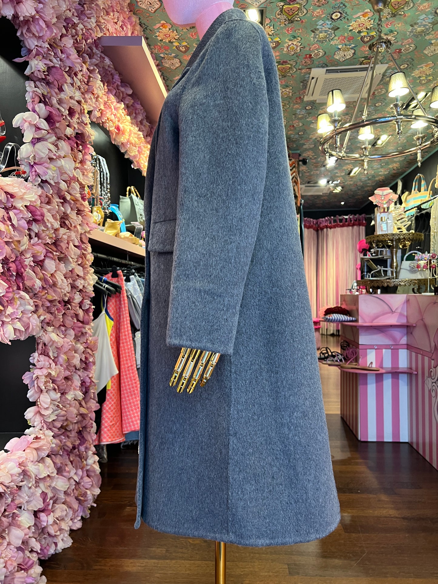 Front street cappotto doppiopetto con applicazione perle