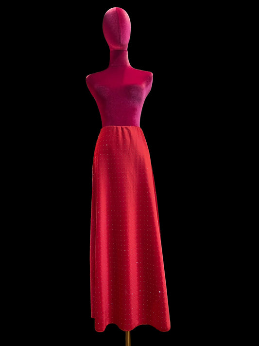 Mon amour Paris -20% di sconto gonna svasata in satin con micro cristalli ed elastico in vita