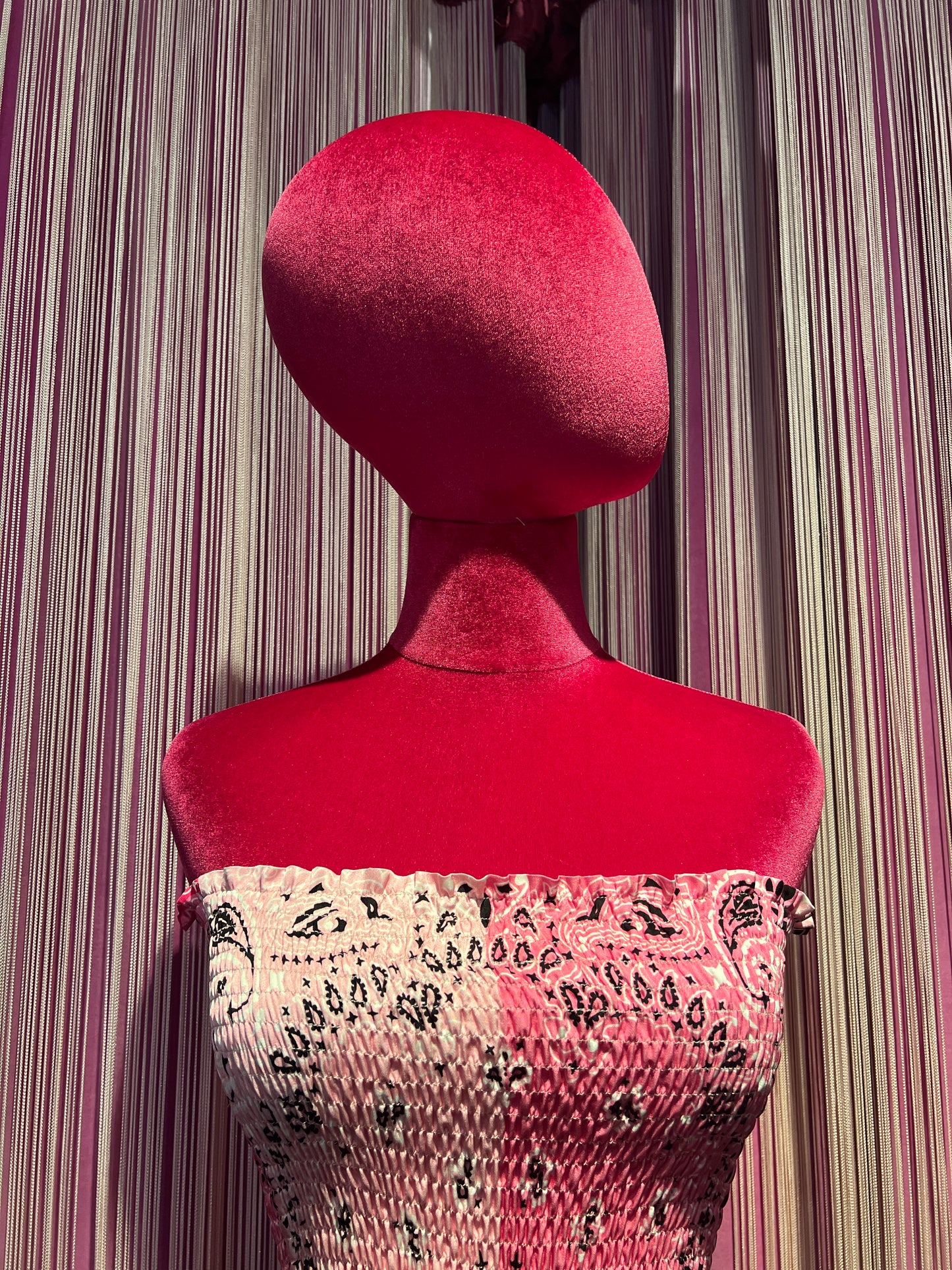 5 Progress abito lungo fantasia bandana rosa con balza