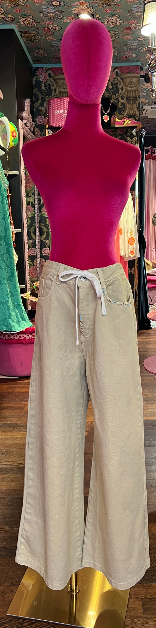 Front street -50% di sconto pantalone largo con laccetto corda