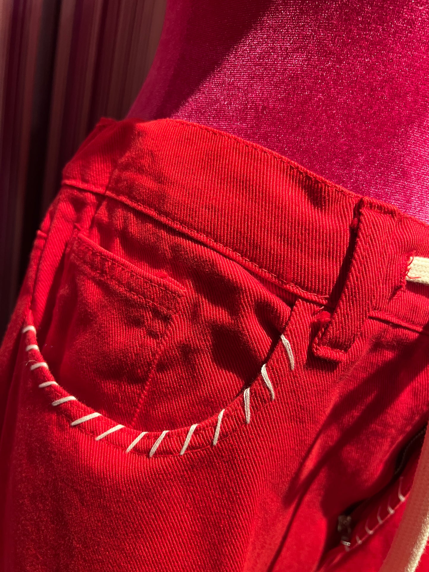 Front street pantalone cotone rosso con laccetto in vita