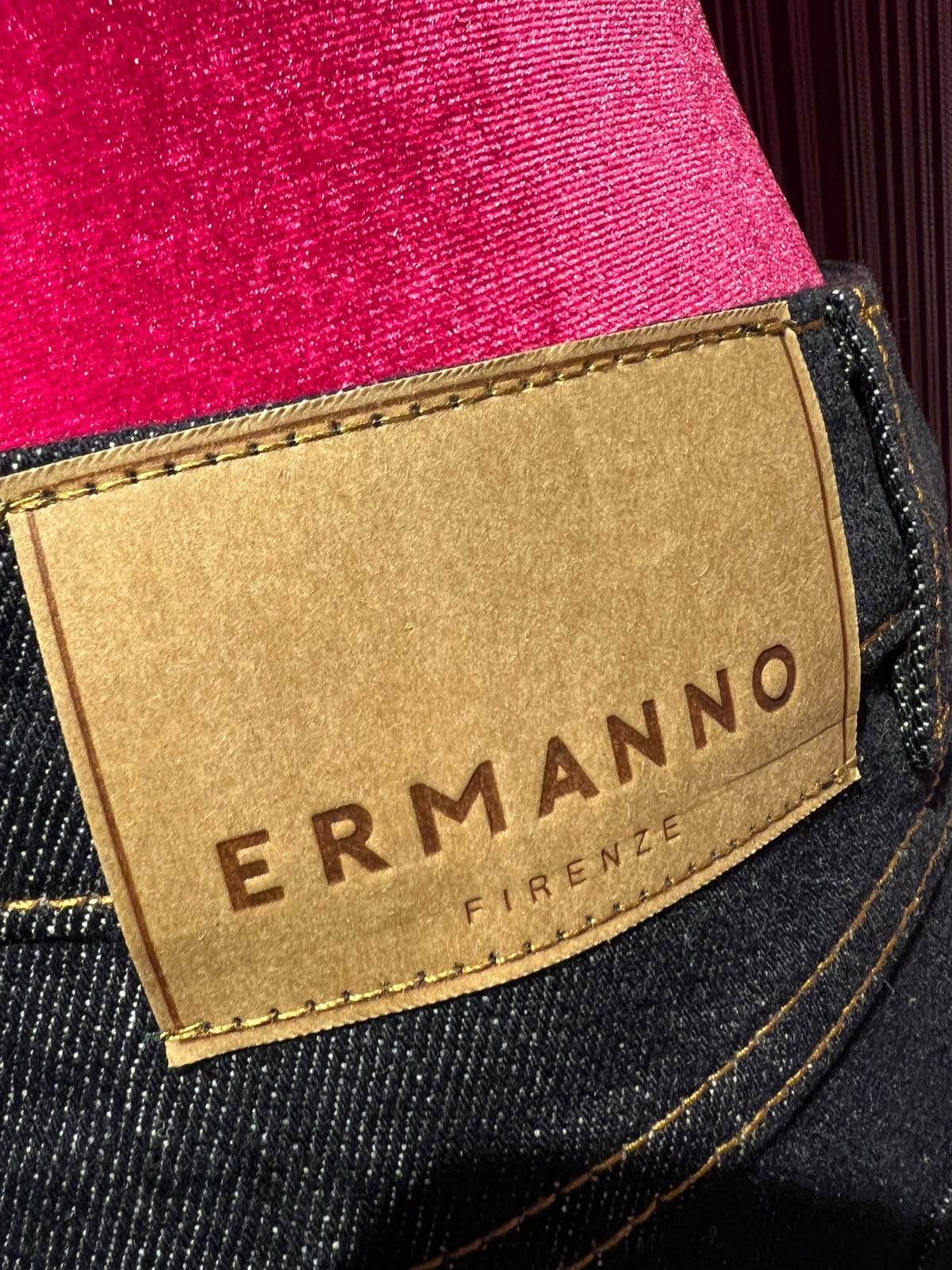 Ermanno Scervino jeans modello palazzo con applicazioni ramage cristalli
