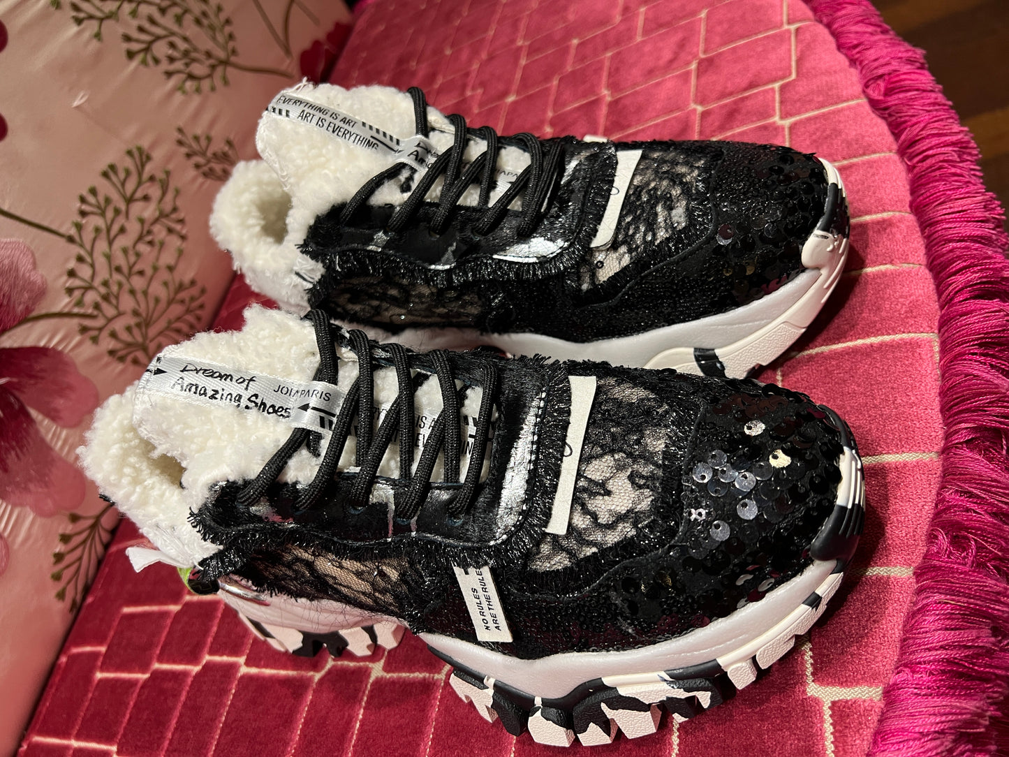 Joia Paris sneaker pizzo e paillettes
