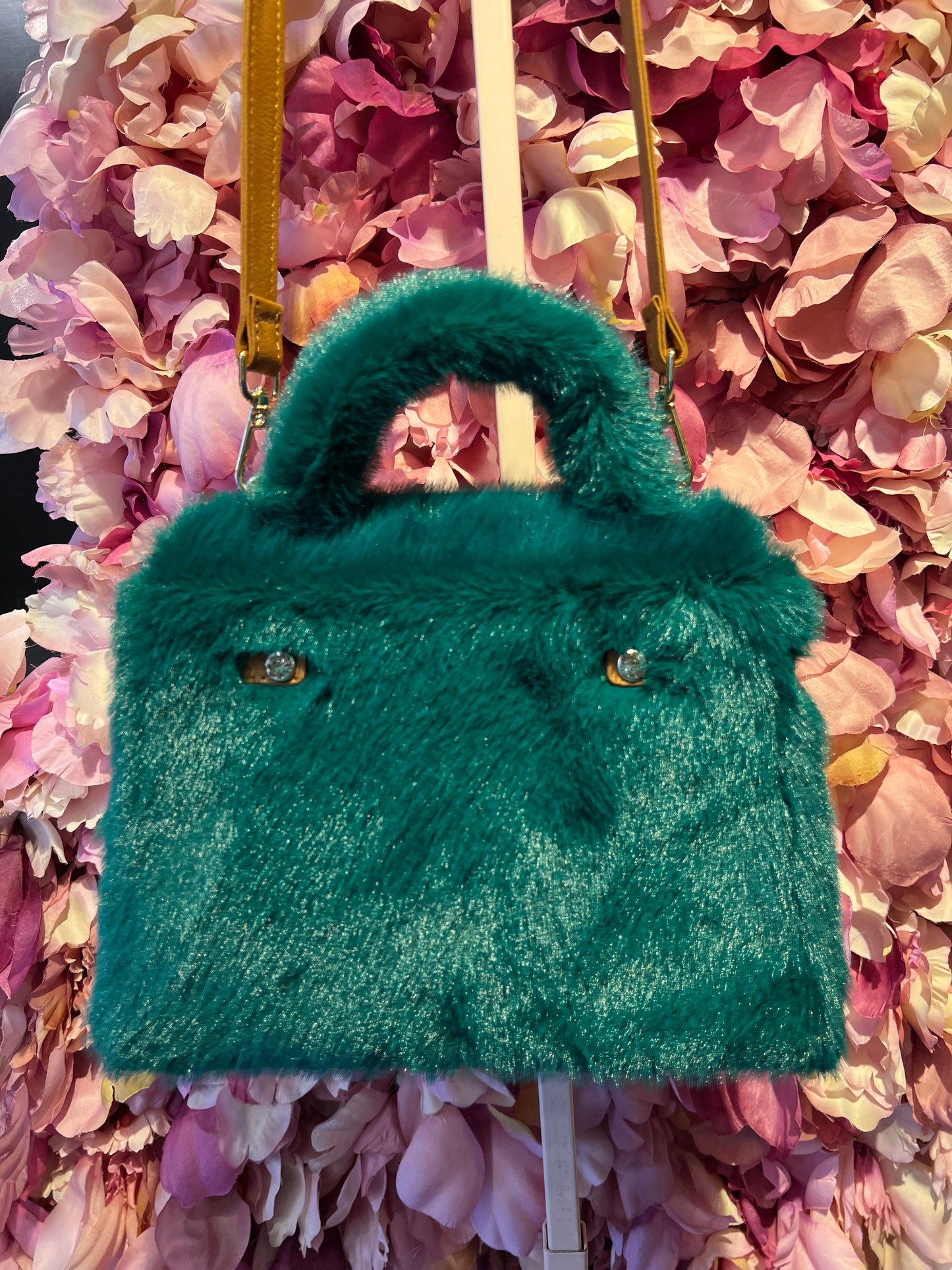 Snow-up Milano borsa ecopelliccia  ed ecopelle con tracolla colore verde