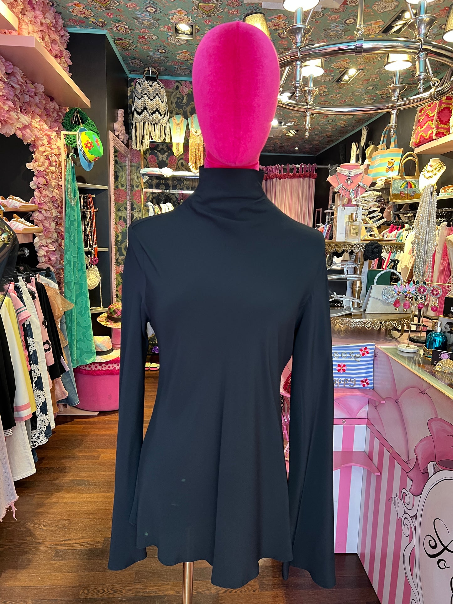 Semicouture blusa nera collo alto Nita