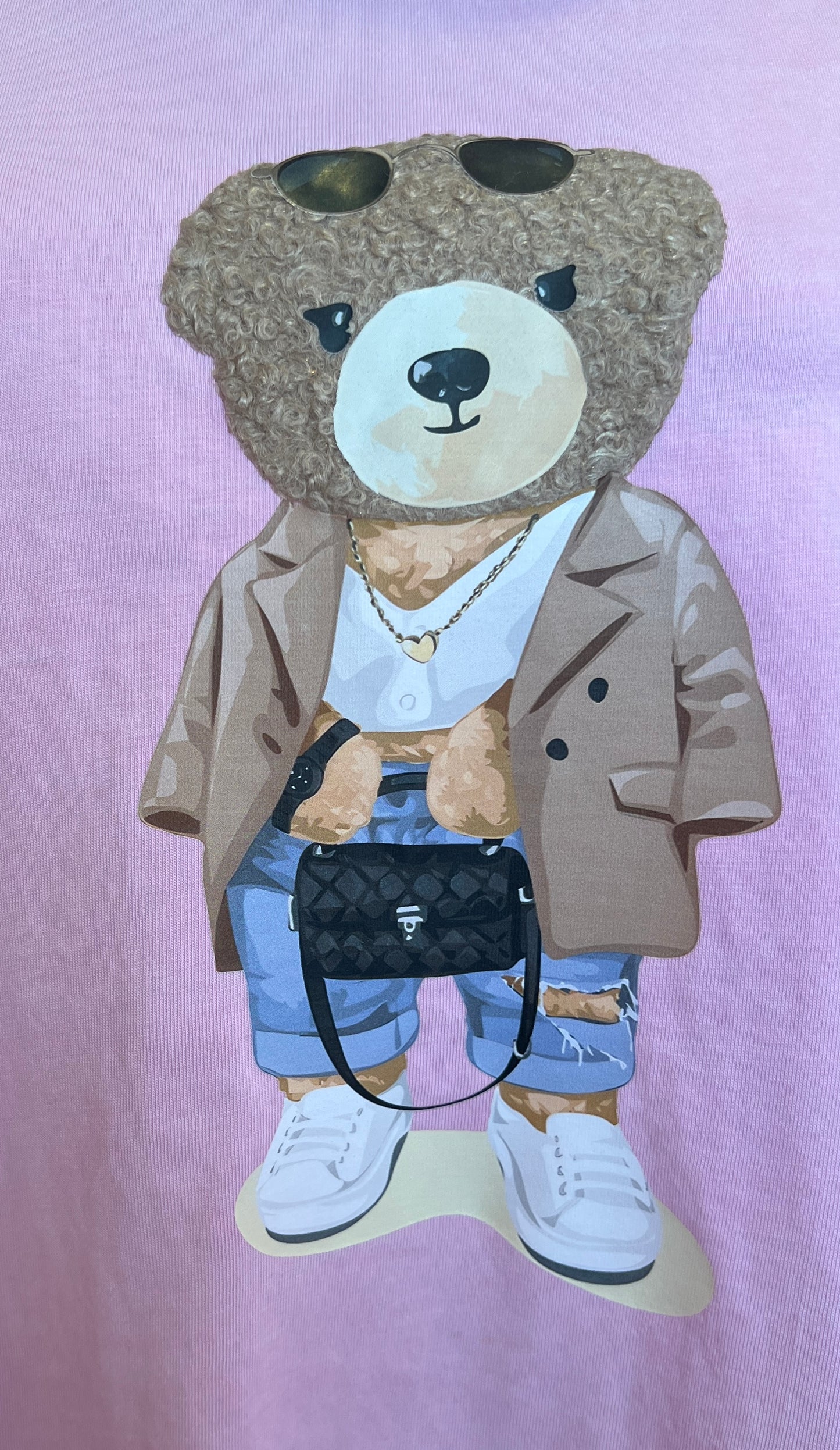 Mon amour Paris -20% di sconto t shirt cotone rosa con teddy