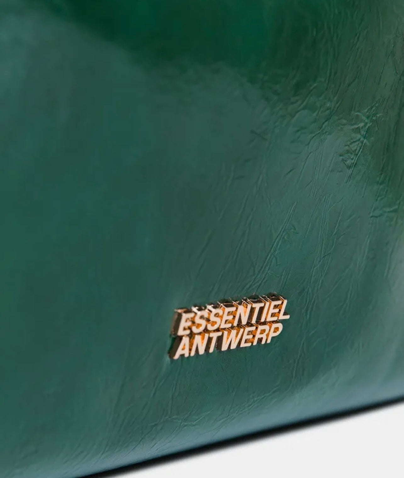 Essentiel antwerp borsa shopper lucida verde scuro con tracolla