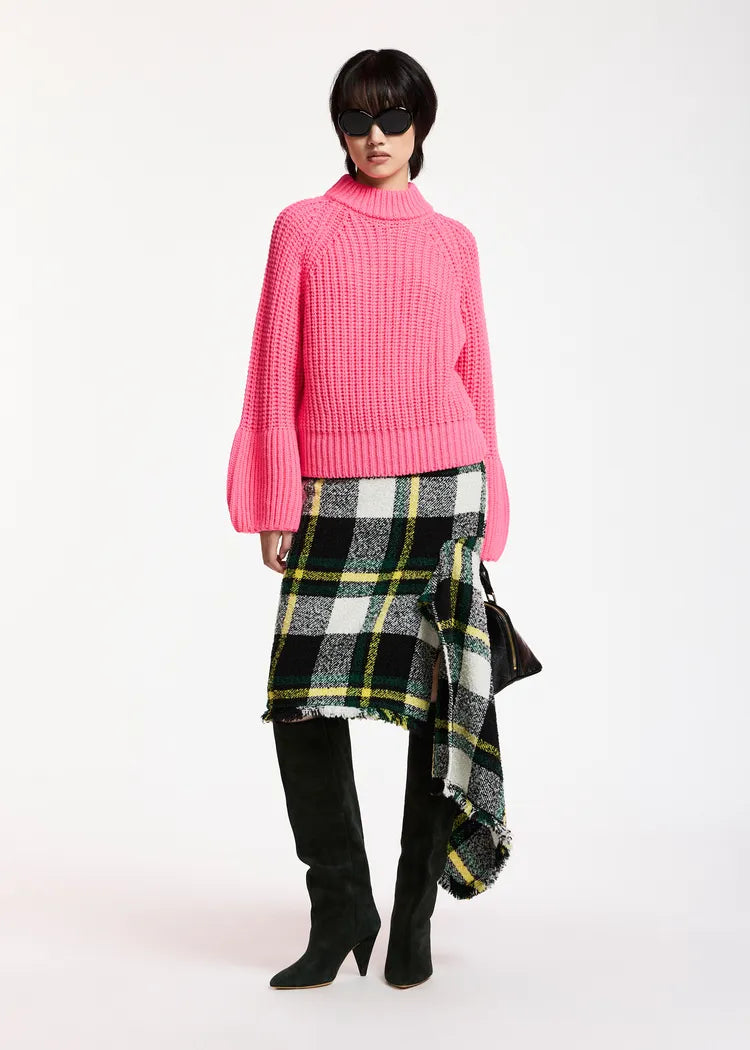 Essentiel antwerp maglione collo alto chunky con maniche voluminose rosa