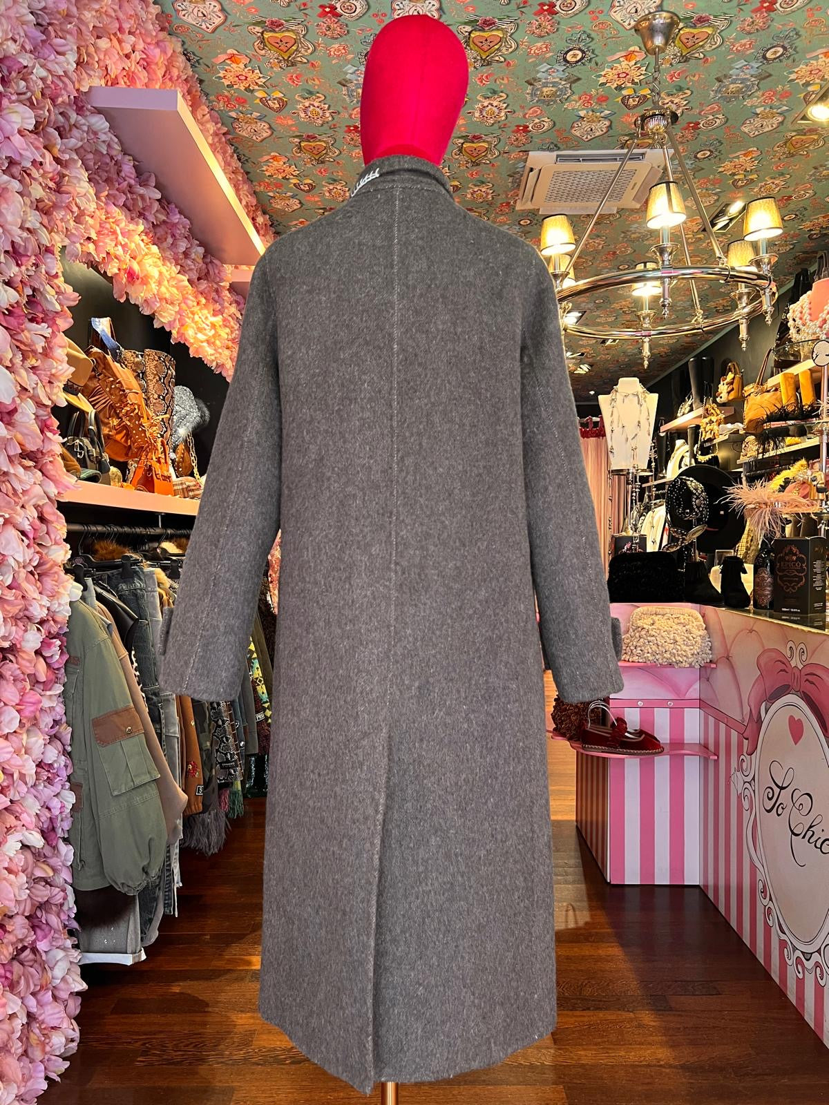 Front street cappotto 100% lana doppiopetto con patch looney tunes