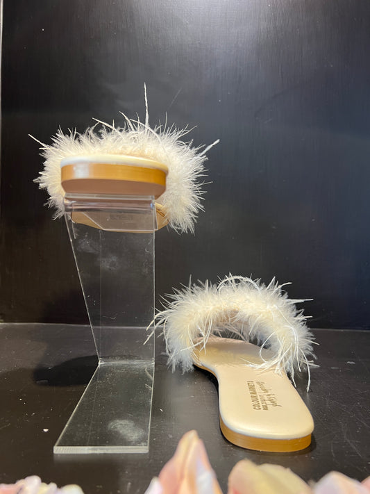Colour market ciabattina marabou bianca