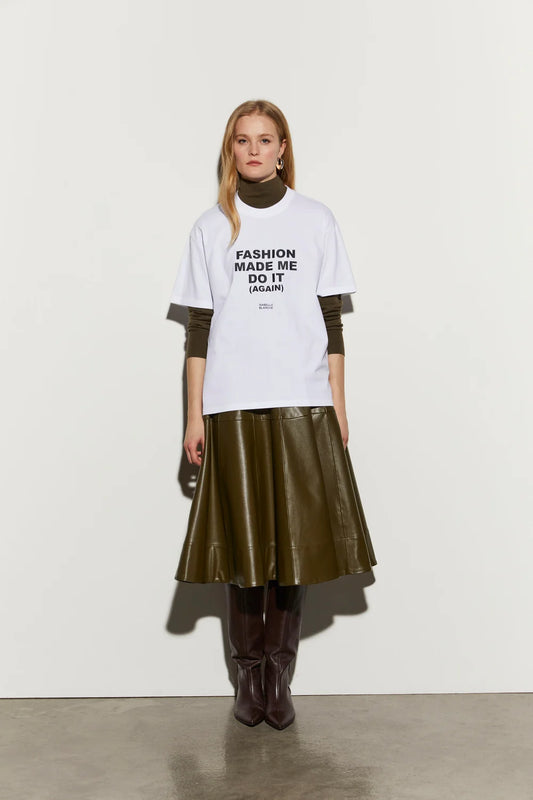 Isabelle Blanche Paris t shirt manica corta con stampa “ Fashion made me do it” (again)