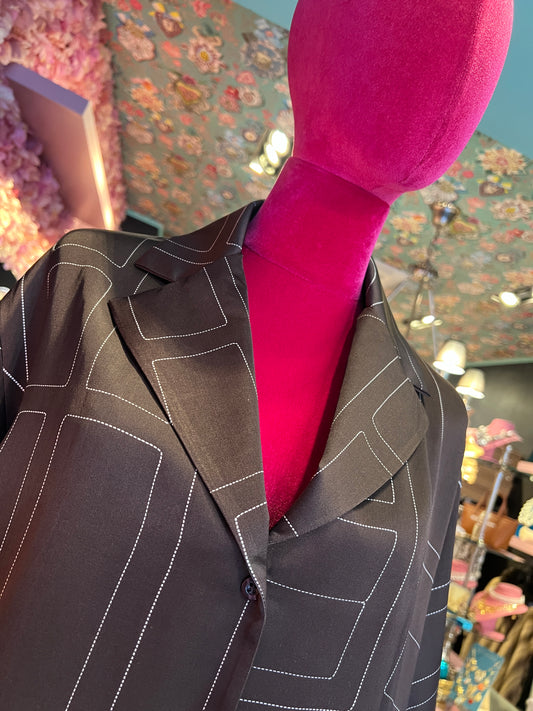 The room completo camicia e pantalone palazzo marrone e bianco