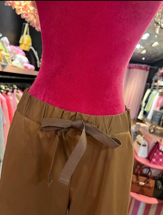 Semicouture pantalone con elastico e laccetto in vita