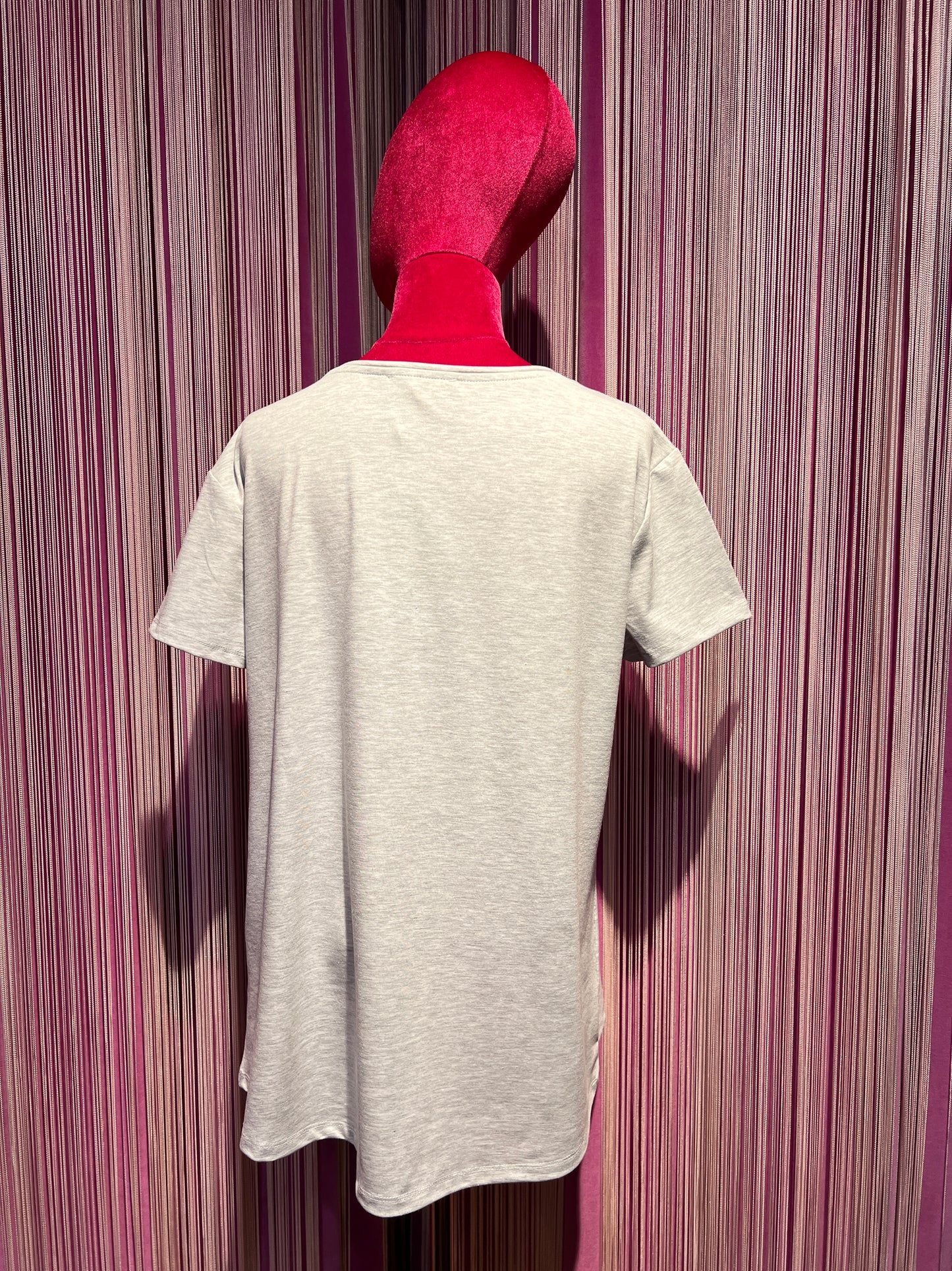 Miss goodlife -20% di sconto  t shirt grigio chiaro con scritta cristalli neri “Detox with champagne “