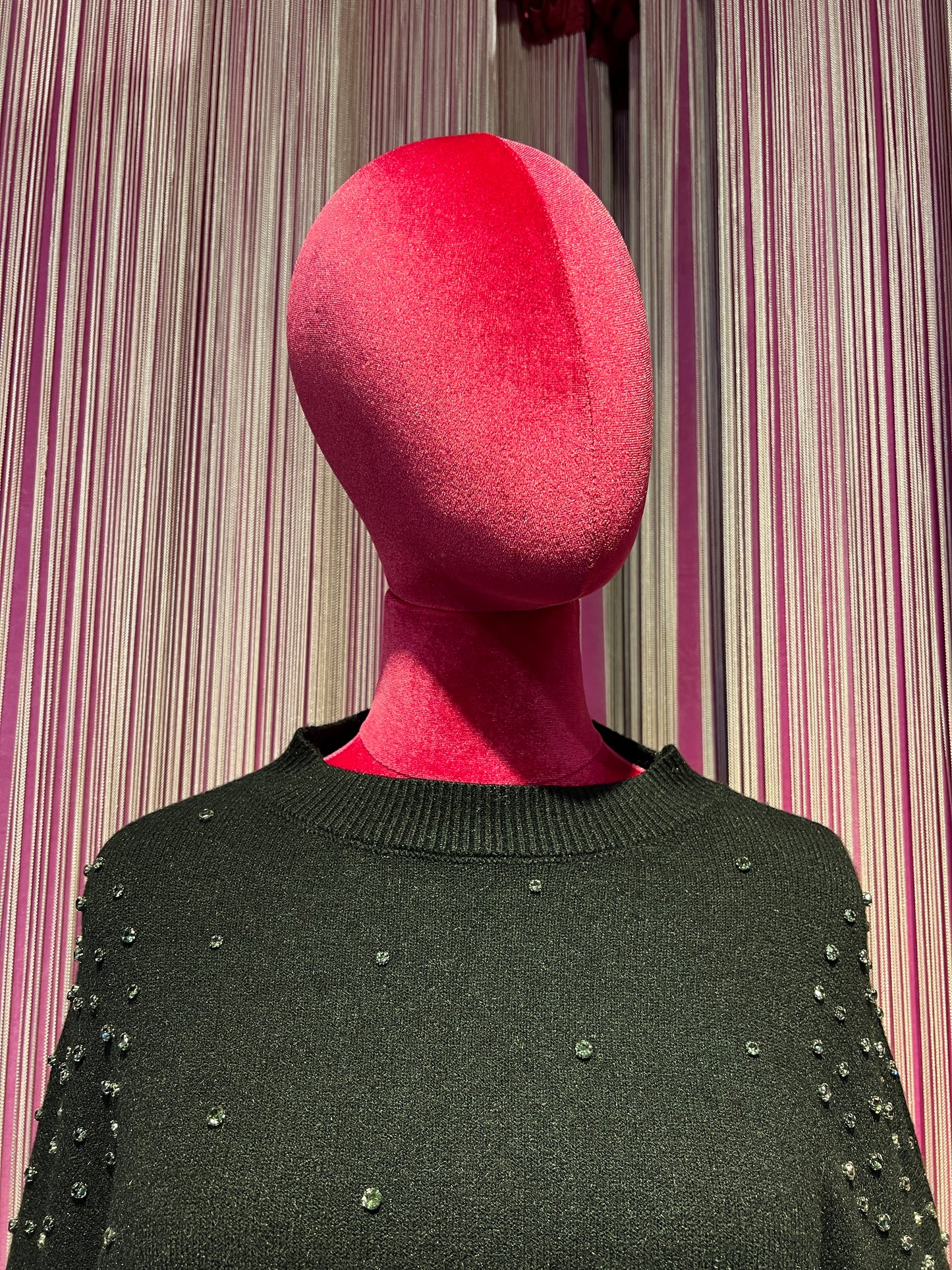 The room completo gonna tulle e maglia con zirconi nera