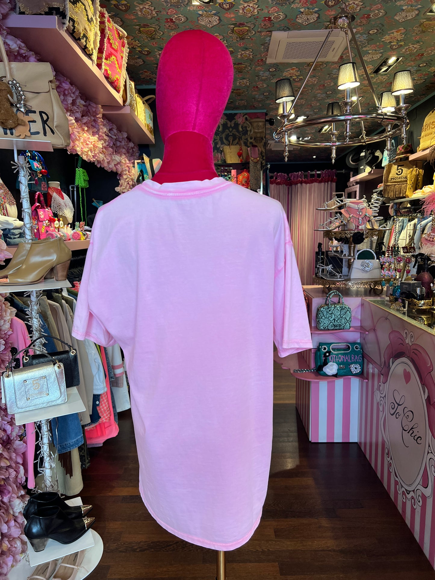 Mon amour Paris -20% di sconto t shirt cotone rosa con teddy